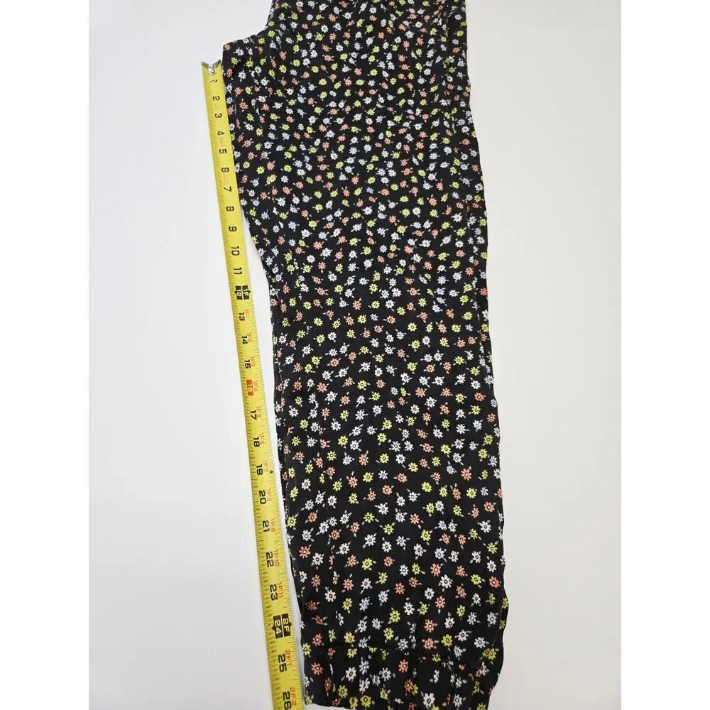 ATM 100%‎ Silk Pants High Rise Floral Print Flat Front Pockets EUC Med